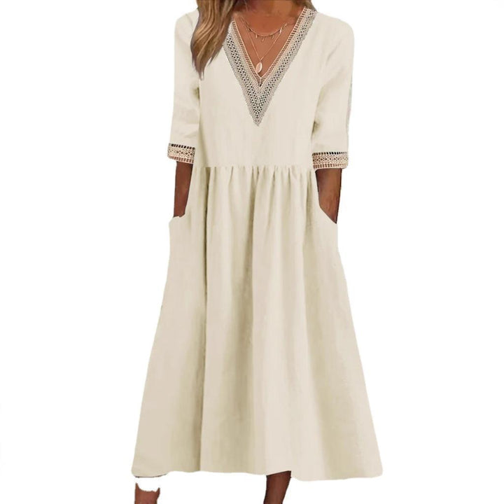 Olivia | Lace Collar Mid-Length Dress