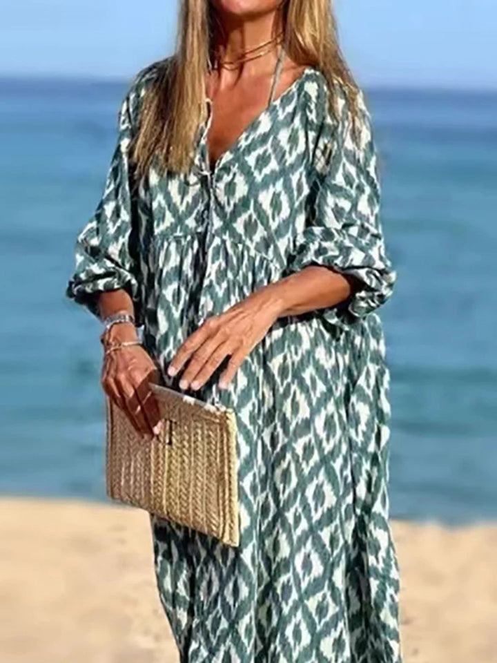 Casual High Waist Bohemian Maxi Dress