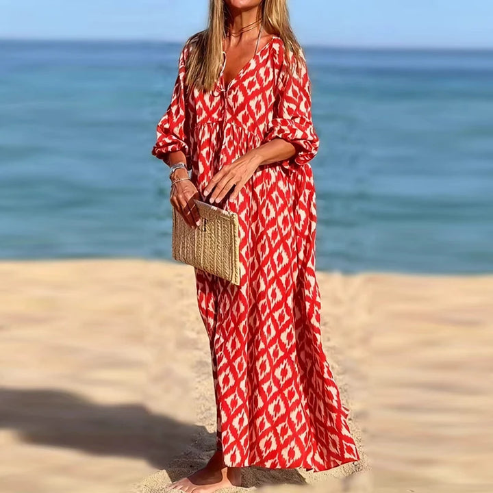 Casual High Waist Bohemian Maxi Dress