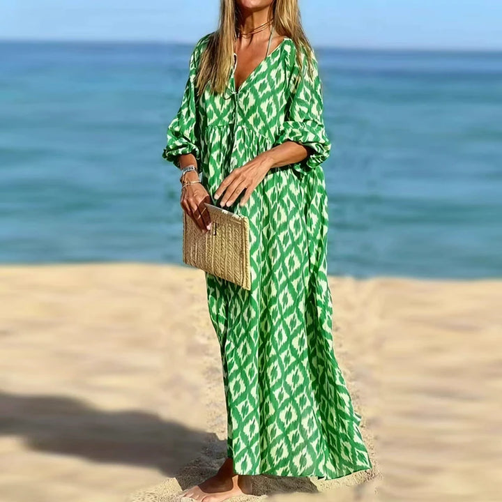 Casual High Waist Bohemian Maxi Dress